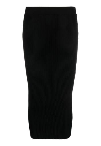 P.A.R.O.S.H. ribbed-knit midi skirt - Nero