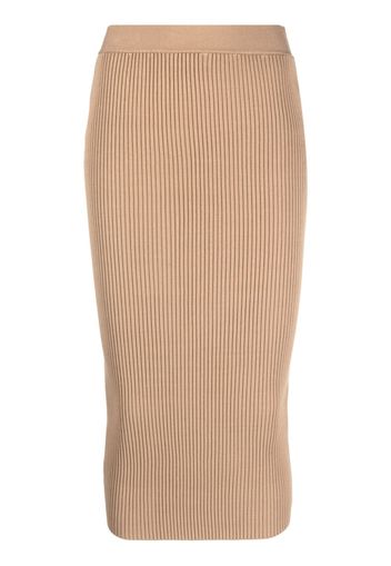 P.A.R.O.S.H. ribbed-knit midi skirt - Marrone