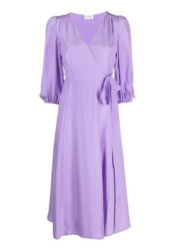 P.A.R.O.S.H. V-neck ruched silk midi dress - Viola