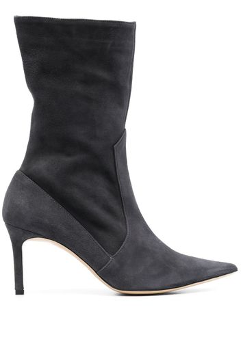 P.A.R.O.S.H. Stivale 80mm suede ankle boots - Grigio