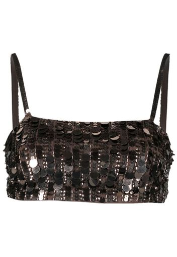 P.A.R.O.S.H. Canotta con paillettes crop - Marrone