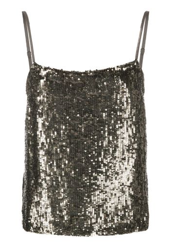 P.A.R.O.S.H. Top smanicato con paillettes - Argento