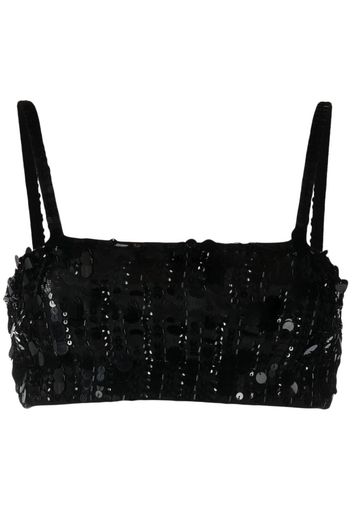 P.A.R.O.S.H. Canotta con paillettes crop - Nero