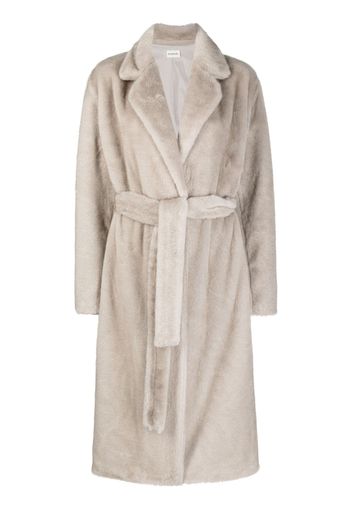 P.A.R.O.S.H. faux-shearling belted coat - Grigio