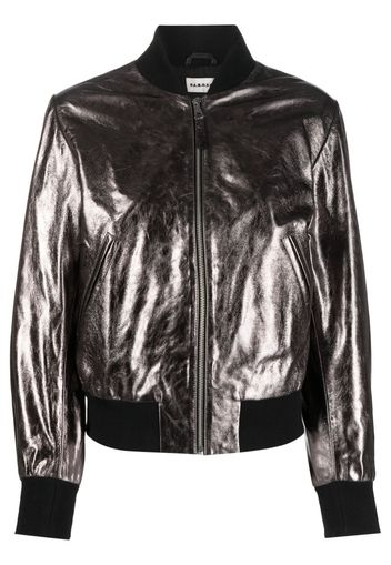 P.A.R.O.S.H. metallic leather bomber jacket - Argento