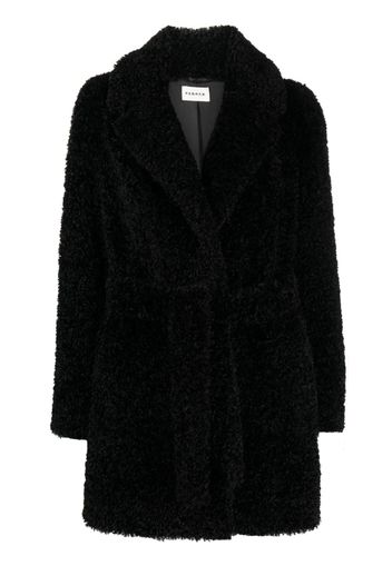 P.A.R.O.S.H. Cappotto in finto shearling con scollo a V - Nero