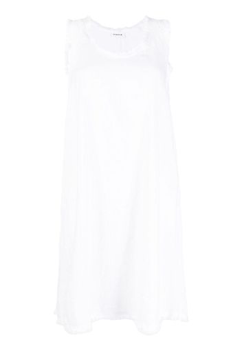 P.A.R.O.S.H. frayed-trim linen dress - Bianco