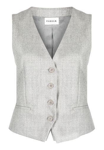 P.A.R.O.S.H. button-up virgin wool-blend gilet - Grigio