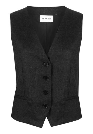 P.A.R.O.S.H. button-up virgin wool-blend gilet - Grigio