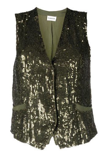 P.A.R.O.S.H. V-neck sequined vest - Verde