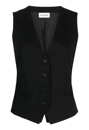 P.A.R.O.S.H. button-up wool gilet - Nero