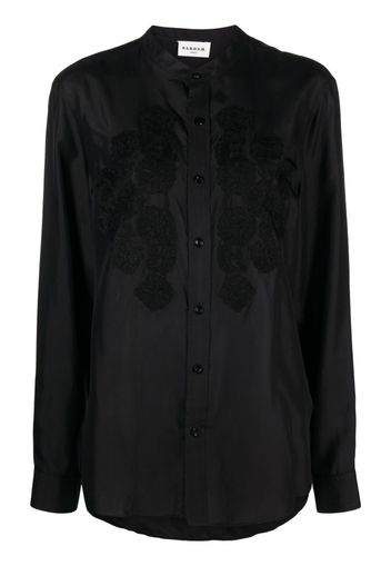 P.A.R.O.S.H. floral-embroidery silk shirt - Nero