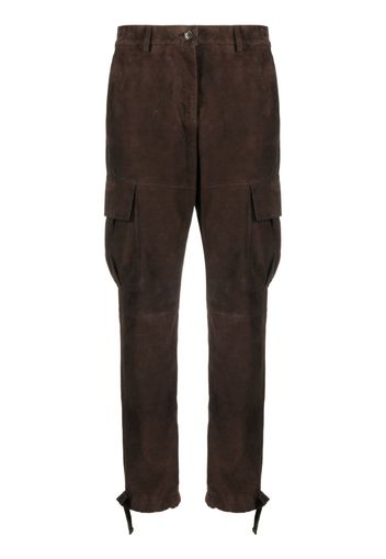 P.A.R.O.S.H. straight-leg suede trousers - Marrone