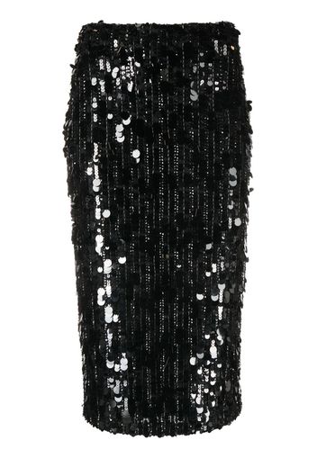 P.A.R.O.S.H. sequin-embellished pencil skirt - Nero