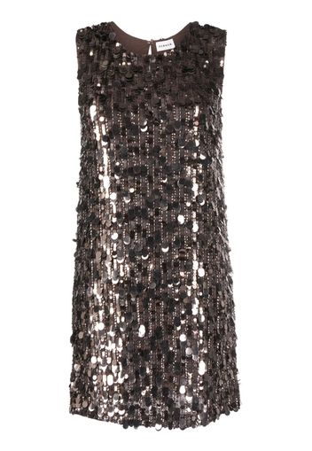 P.A.R.O.S.H. sequinned sleeveless shift minidress - Marrone