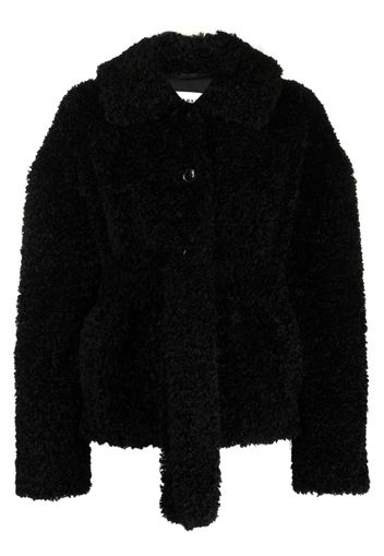 P.A.R.O.S.H. belted faux-shearling jacket - Nero