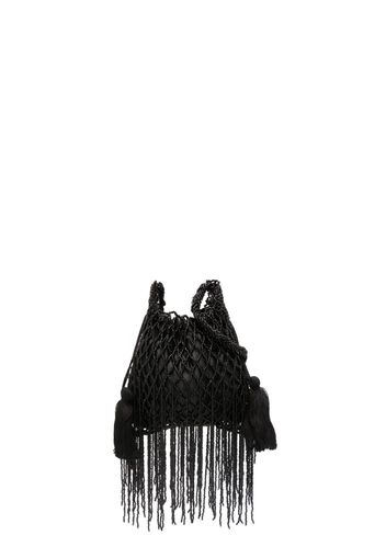 P.A.R.O.S.H. fringed bead-embellished crossbody bag - Nero