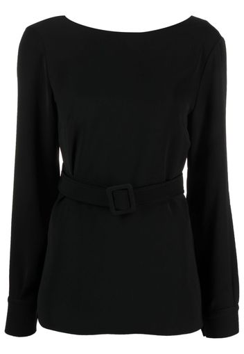 P.A.R.O.S.H. belted long-sleeved blouse - Nero