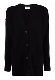 P.A.R.O.S.H. V-neck rib-trimmed cardi-coat - Nero