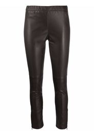 P.A.R.O.S.H. slim-cut leather trousers - Marrone