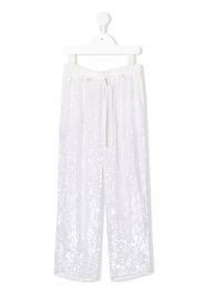 P.A.R.O.S.H. sequin-embelished loose-fit trousers - Bianco