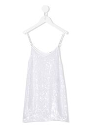 P.A.R.O.S.H. sequin-embellished sleeveless dress - Bianco