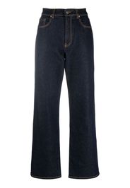 P.A.R.O.S.H. straight-leg contrast stitch jeans - Blu