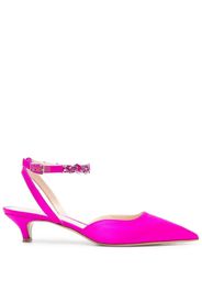 P.A.R.O.S.H. 50mm satin crystal-detail pumps - Rosa