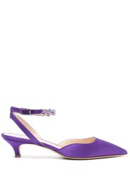 P.A.R.O.S.H. 50mm satin crystal-detail pumps - Viola