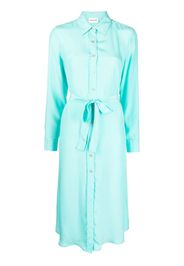 P.A.R.O.S.H. belted button-up silk midi dress - Verde