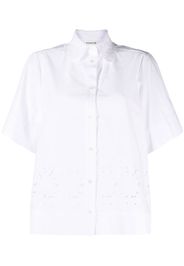 P.A.R.O.S.H. broderie-anglaise short-sleeve shirt - Bianco