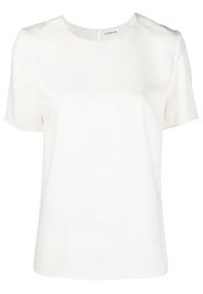 P.A.R.O.S.H. keyhole-detail short-sleeve blouse - Bianco