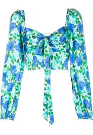 P.A.R.O.S.H. floral-print bow-detail blouse - Blu