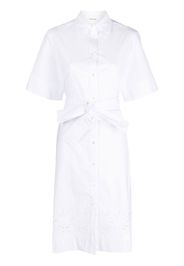 P.A.R.O.S.H. floral-lace shirt dress - Bianco