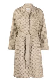 P.A.R.O.S.H. crystal-embellished belted trench coat - Toni neutri