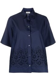 P.A.R.O.S.H. floral-embroidered short-sleeve shirt - Blu