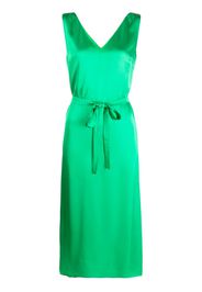 P.A.R.O.S.H. satin-finish V-neck dress - Verde