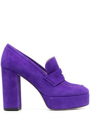 P.A.R.O.S.H. penny-slot 115mm suede platform sandals - Viola