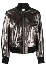 P.A.R.O.S.H. metallic leather bomber jacket - Argento