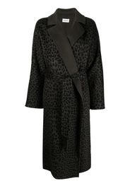 P.A.R.O.S.H. Cappotto leopard-print belted coat - Verde