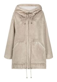 P.A.R.O.S.H. faux-shearling hooded coat - Toni neutri