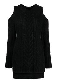 P.A.R.O.S.H. cable-knit off-shoulder sweatshirt - Nero