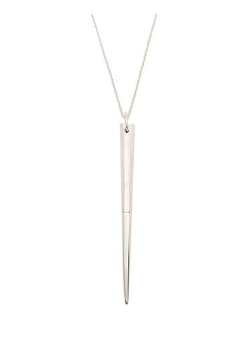 Parts of Four large spike sterling silver necklace - Argento