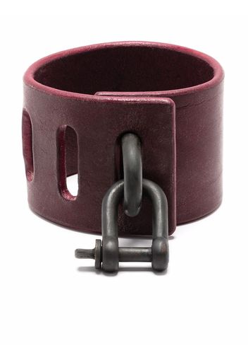 Parts of Four Restraint-charm leather bracelet - Rosso