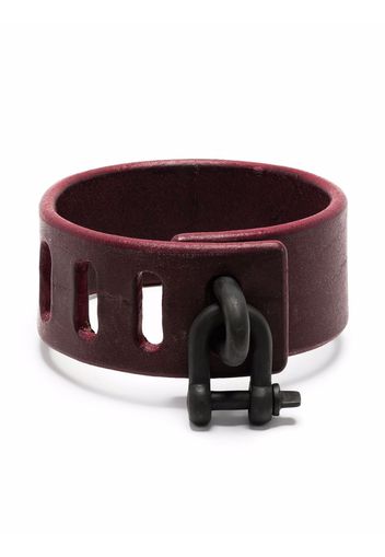 Parts of Four Restraint-charm leather bracelet - Rosso