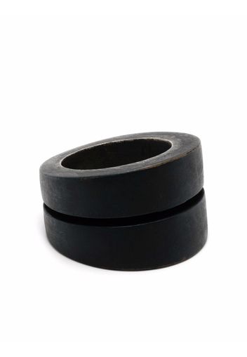 Parts of Four Crevice wide ring - Nero