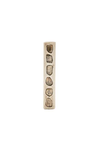 Parts of Four diamond-embellished plate earring - Argento