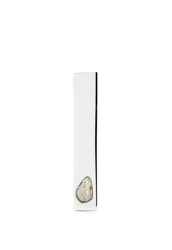 Parts of Four diamond-detail plate earring - Argento