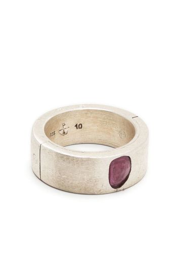 Parts of Four Sistema Single Ruby Slice ring - Argento