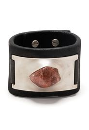 Parts of Four Amulet sunstone leather bracelet - Nero